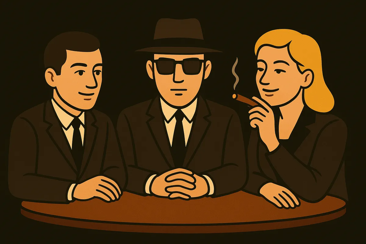 Friends gathered around a phone playing the Spy party game